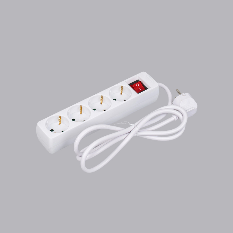 LOB-04K Filtro de energia de 4 vias tipo alemão retangular com interruptor Multi-Socket