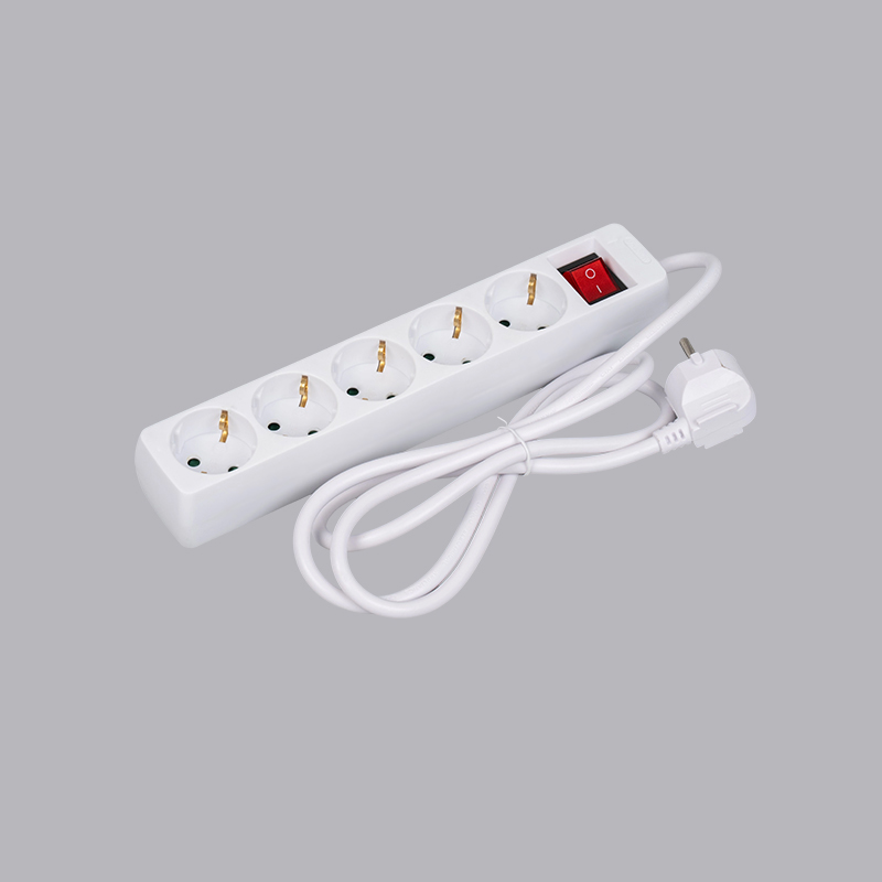 LOB-05K Filtro de energia de 5 vias tipo alemão retangular com interruptor Multi-Socket