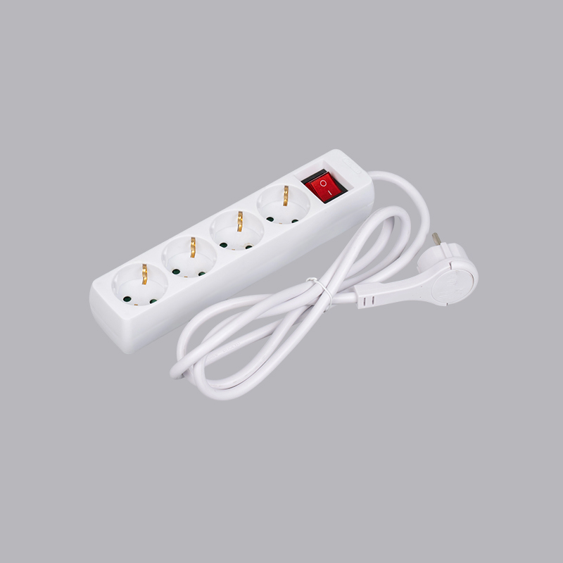 LOB-04KL Filtro de energia de 4 vias tipo alemão retangular com anel de tração e interruptor Multi-Socket