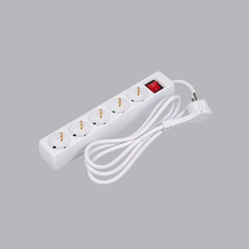 LOB-05KL Filtro de energia de 5 vias tipo alemão retangular com anel de tração e interruptor Multi-Socket