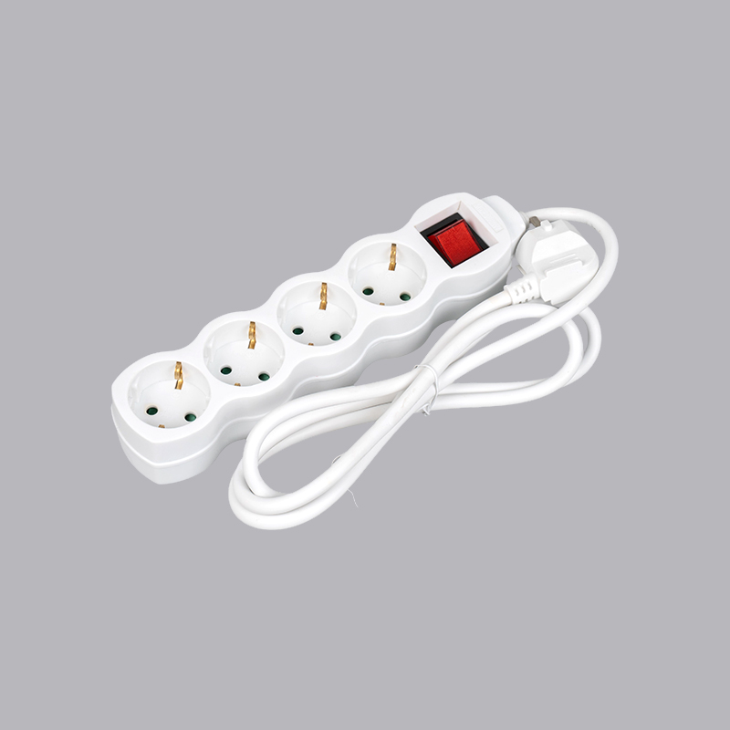 LOG-04K Filtro de energia de 4 vias tipo alemão em forma de cabaça com interruptor Multi-Socket