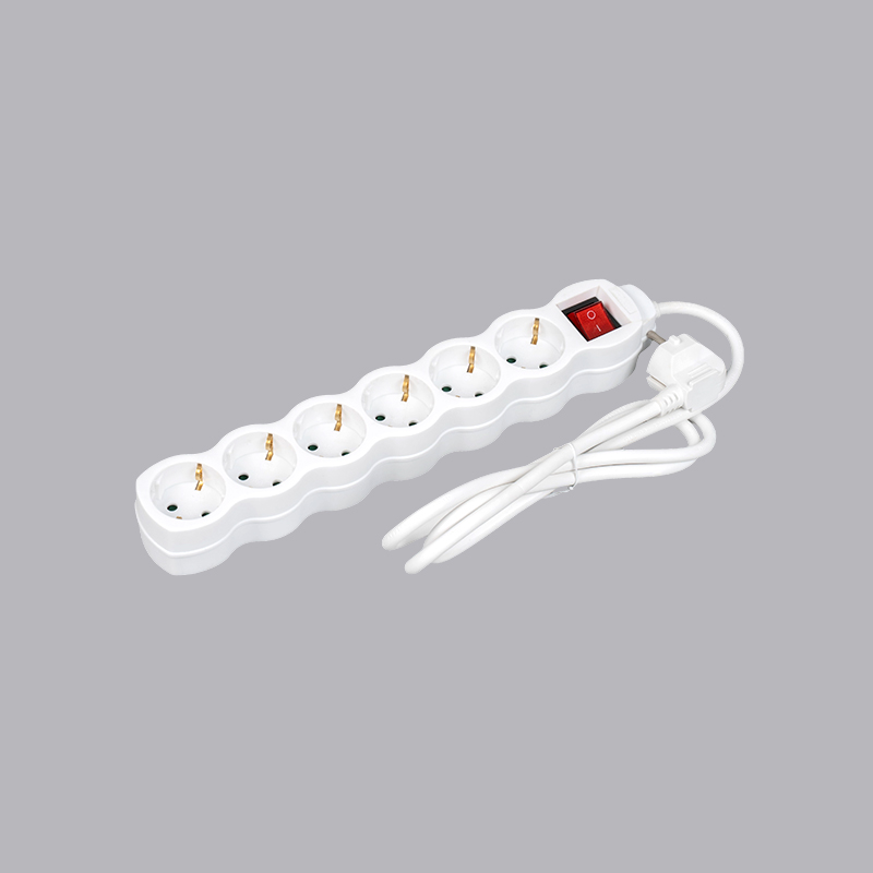 LOG-06K Filtro de energia de 6 vias tipo alemão em forma de cabaça com interruptor Multi-Socket