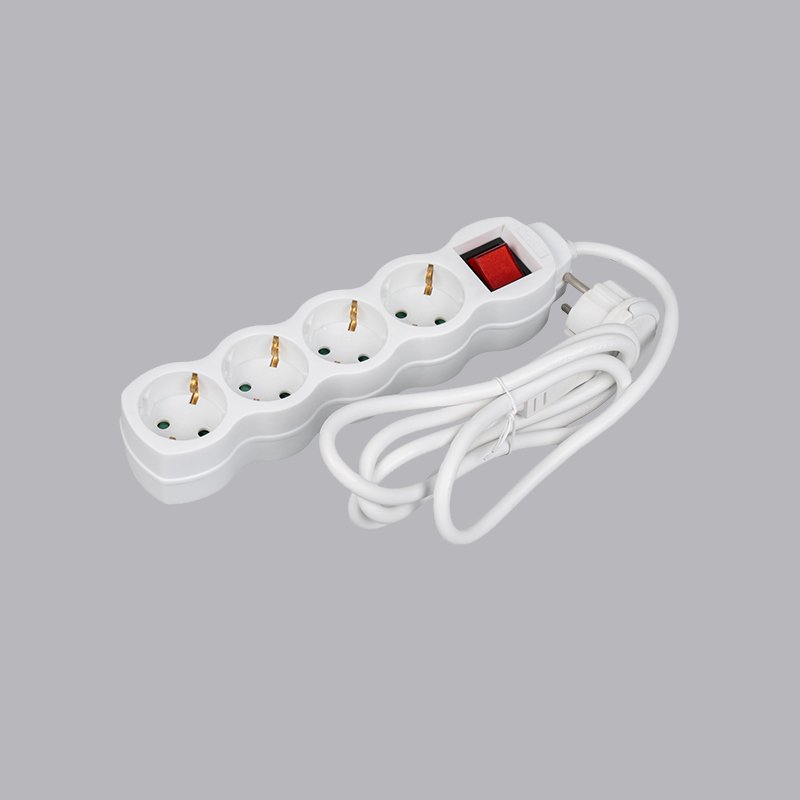 LOG-04KL Filtro de energia de 4 vias tipo alemão em forma de cabaça com anel de tração e interruptor Multi-Socket