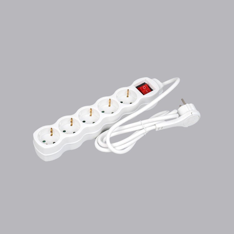 LOG-05KL Filtro de energia de 5 vias tipo alemão em forma de cabaça com anel de tração e interruptor Multi-Socket