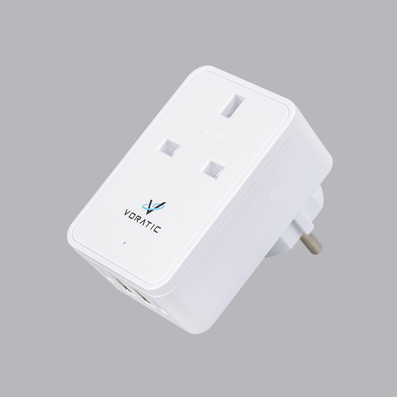 VT-924-DE Reino Unido para Alemanha, 1 soquete, 2 portas USB, adaptador de 2 portas tipo C