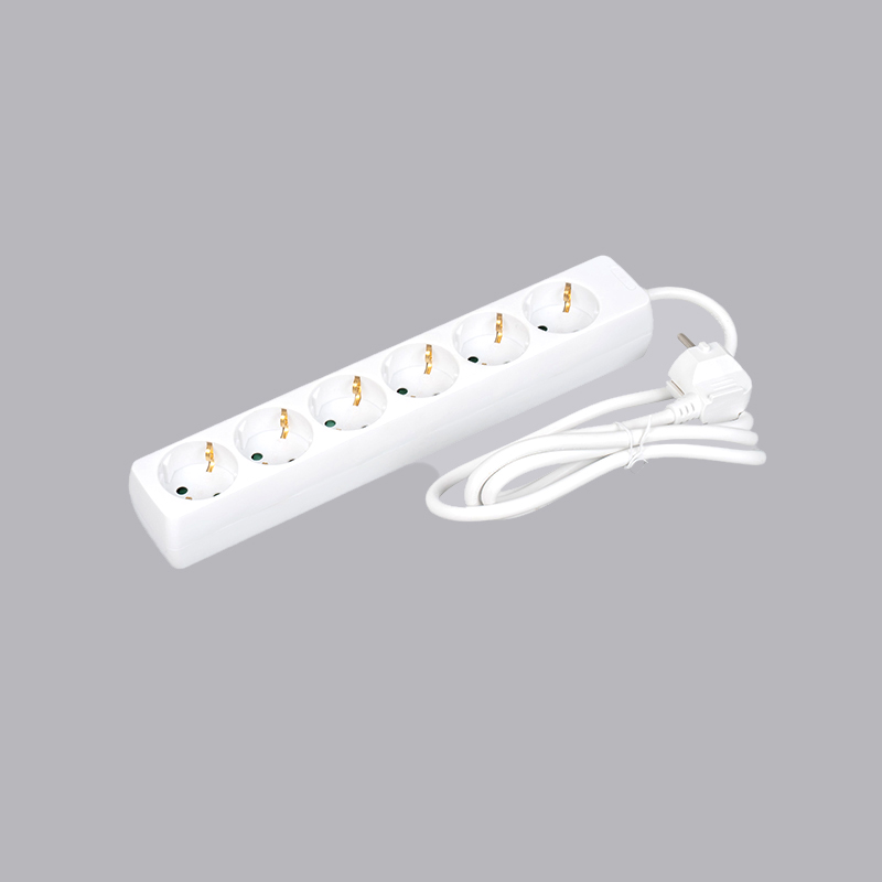 LOB-06 Filtro de energia de 6 vias tipo alemão de formato retangular Multi-Socket