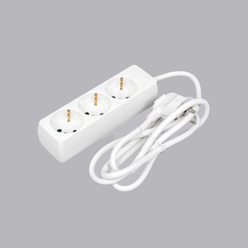 LOB-03 Filtro de energia de 3 vias de formato retangular tipo alemão Multi-Socket