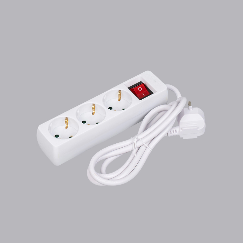LOB-03K Filtro de energia de 3 vias tipo alemão retangular com interruptor Multi-Socket