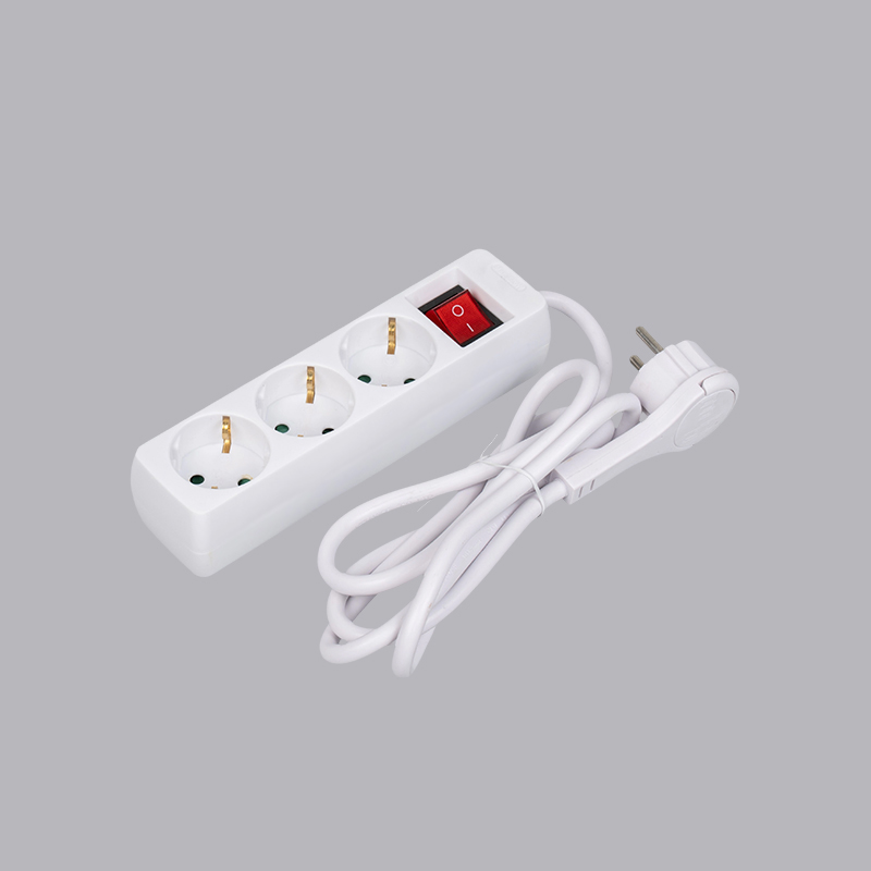 LOB-03KL Filtro de energia de 3 vias tipo alemão retangular com anel de tração e interruptor Multi-Socket