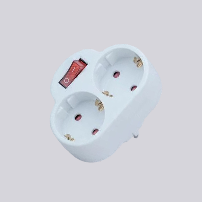 G01-02K tipo alemão dois plugues redondos com adaptador de interruptor