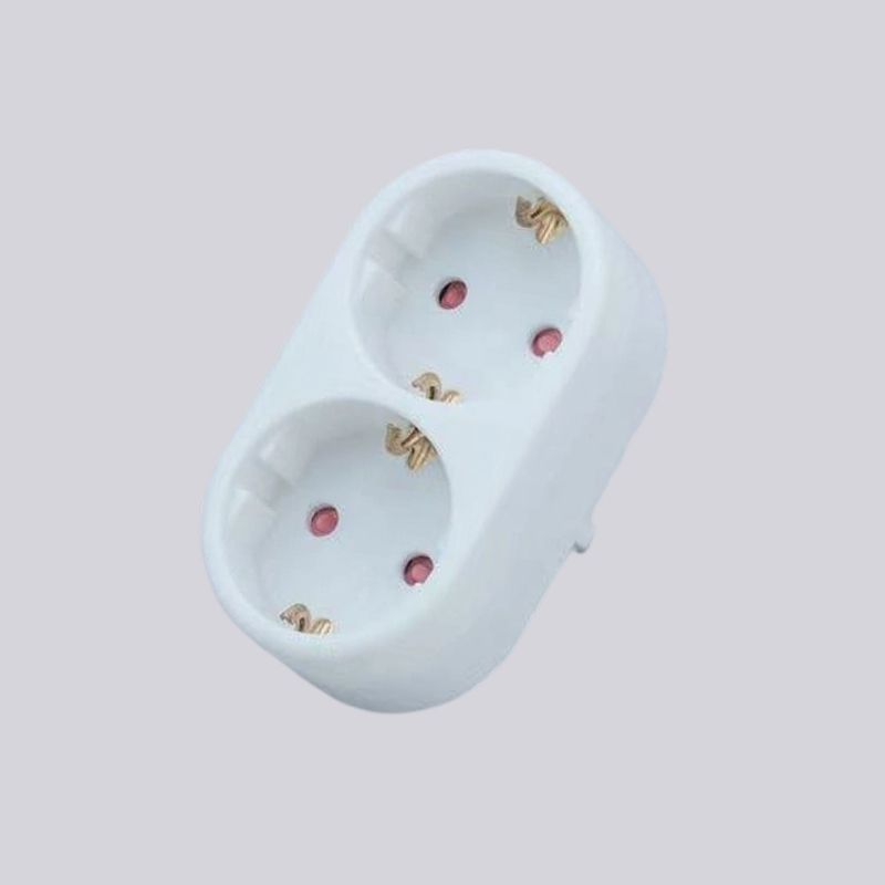 G01-02 adaptador de dois plugues redondos tipo alemão