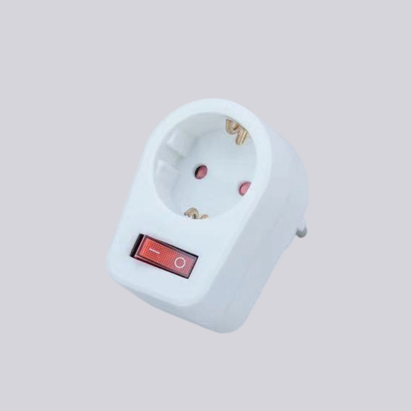 G01-01K plugue redondo tipo alemão com adaptador de interruptor