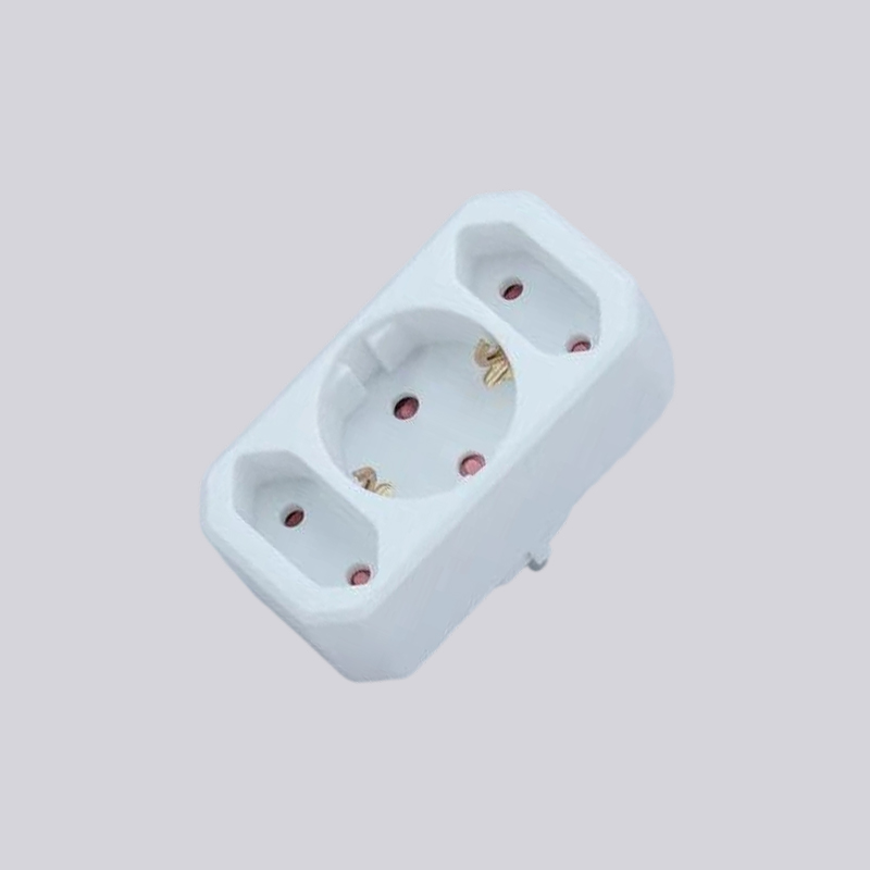 G01-01/2 tipo alemão um plugue redondo e dois adaptadores de plugues planos